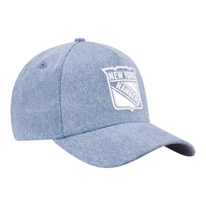 New Era Rangers Exclusive Denim 940 A-Frame Snapback Hat - Front Right View