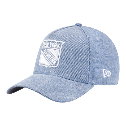 New Era Rangers Exclusive Denim 940 A-Frame Snapback Hat - Front Left View
