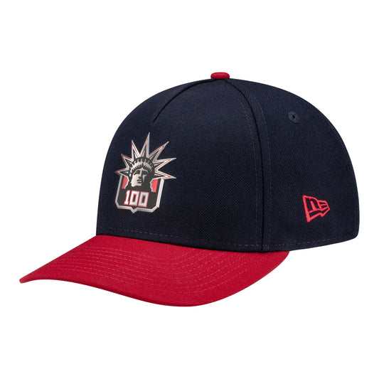 New Era Rangers Exclusive Centennial Liberty 100 940 M-Crown A-Frame Adjustable Hat - Side View