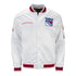 Mitchell & Ness Rangers City Collection Satin Jacket In White - Front View