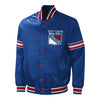 GIII Starter Rangers Midfield Varsity Jacket - In Blue - Front View