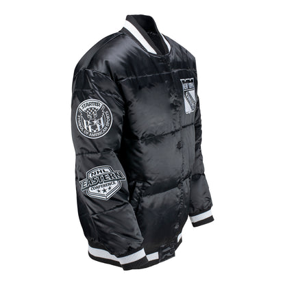 Starter Rangers "Black Ice" Zamboni Down Puffer Jacket - Angled Right View