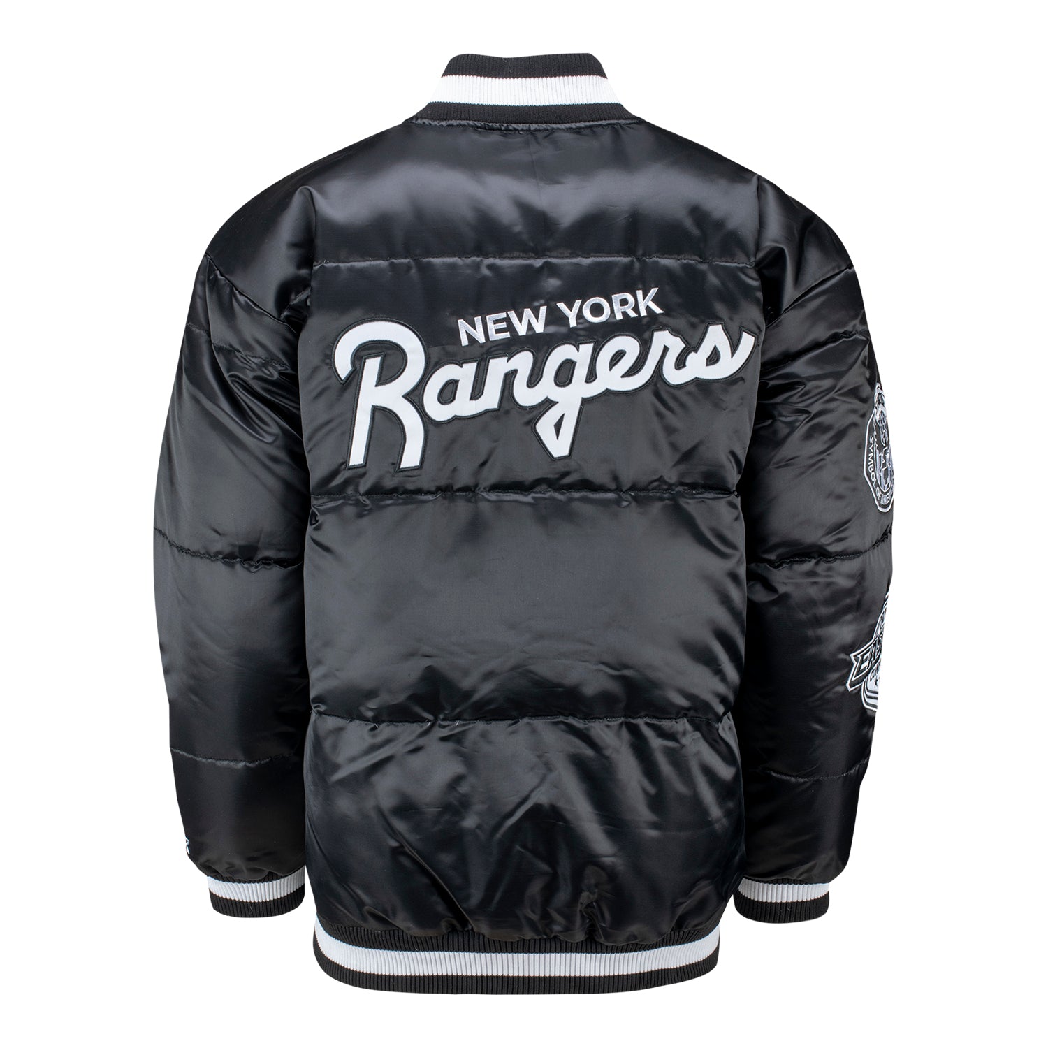 Starter Rangers "Black Ice" Zamboni Down Puffer Jacket - Back View