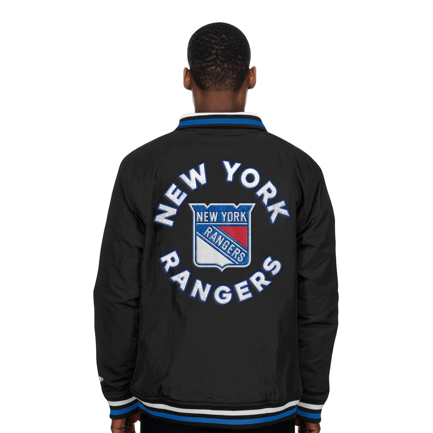 New Era Rangers Throwback Nylon Applique Full Zip Jacket - Back View