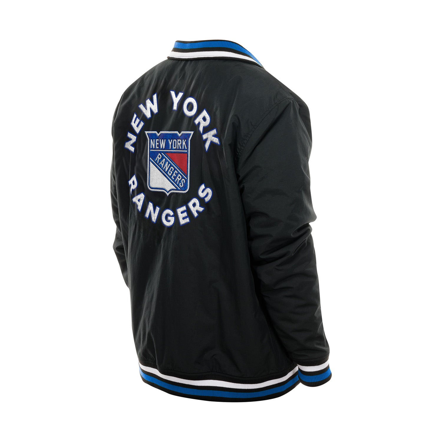 New Era Rangers Throwback Nylon Applique Full Zip Jacket - Back View