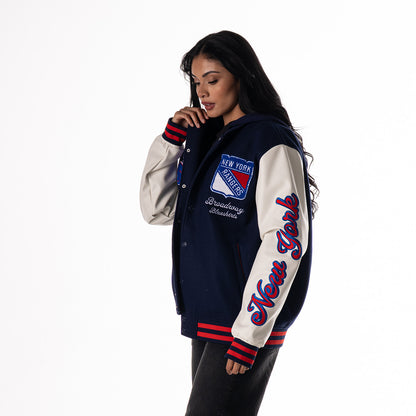 Wild Collective Rangers Hooded Varsity Jacket - Side View