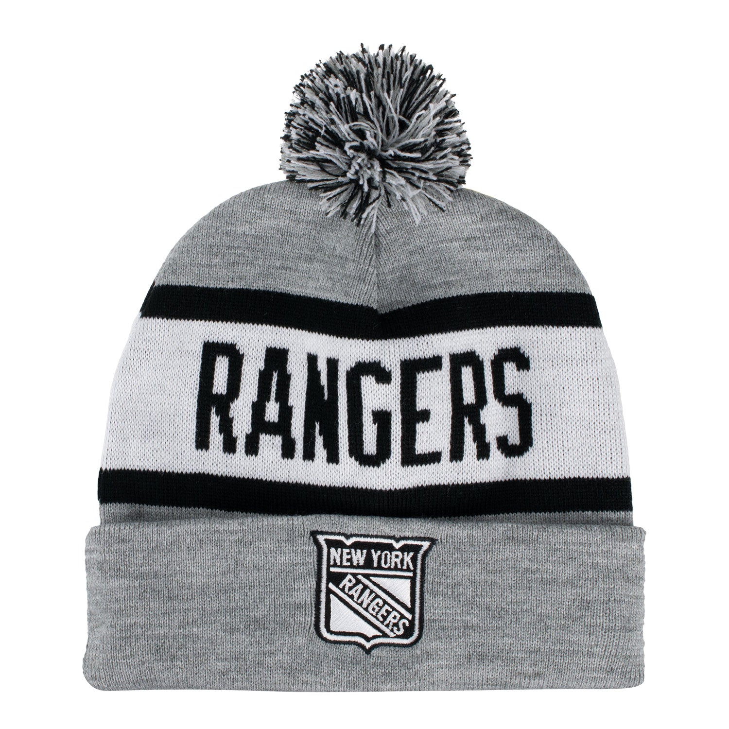 Starter Rangers "Black Ice" Biscuit Skully Knit - Front View