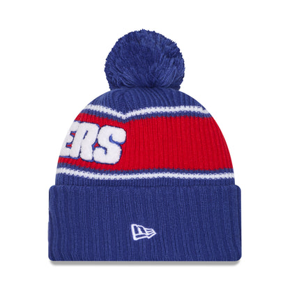 New Era Rangers Bold Royal Knit Pom - Side View