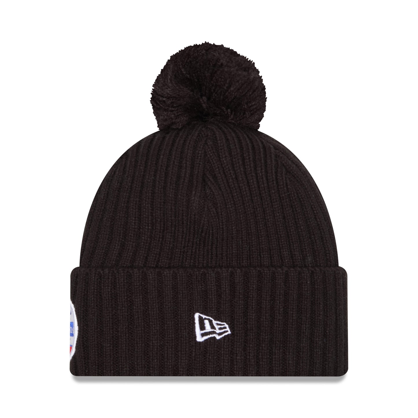 New Era Rangers Property Black Knit Pom - Side View