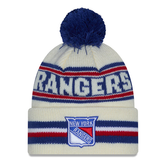 New Era Rangers Classic Chrome/Royal Knit Pom - Front View