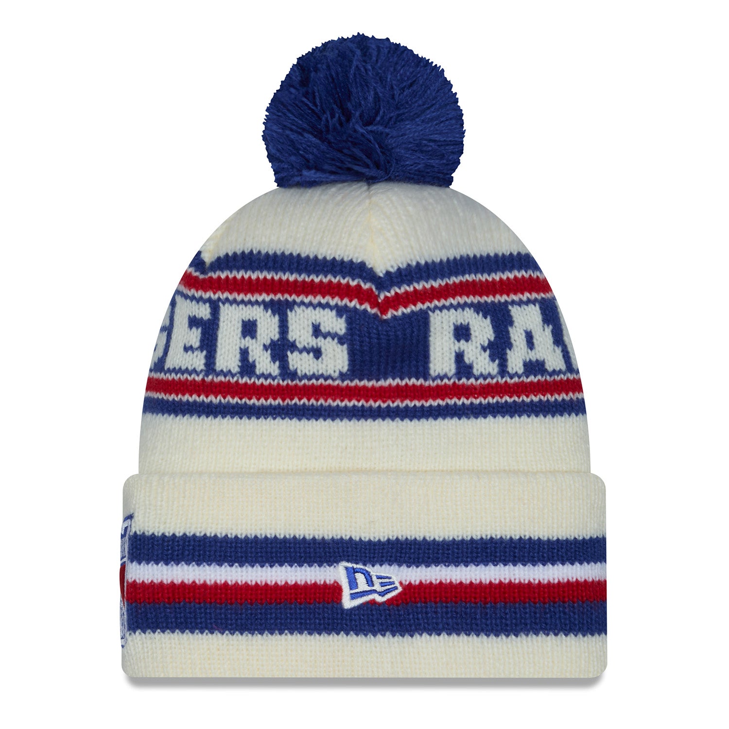 New Era Rangers Classic Chrome/Royal Knit Pom - Side View