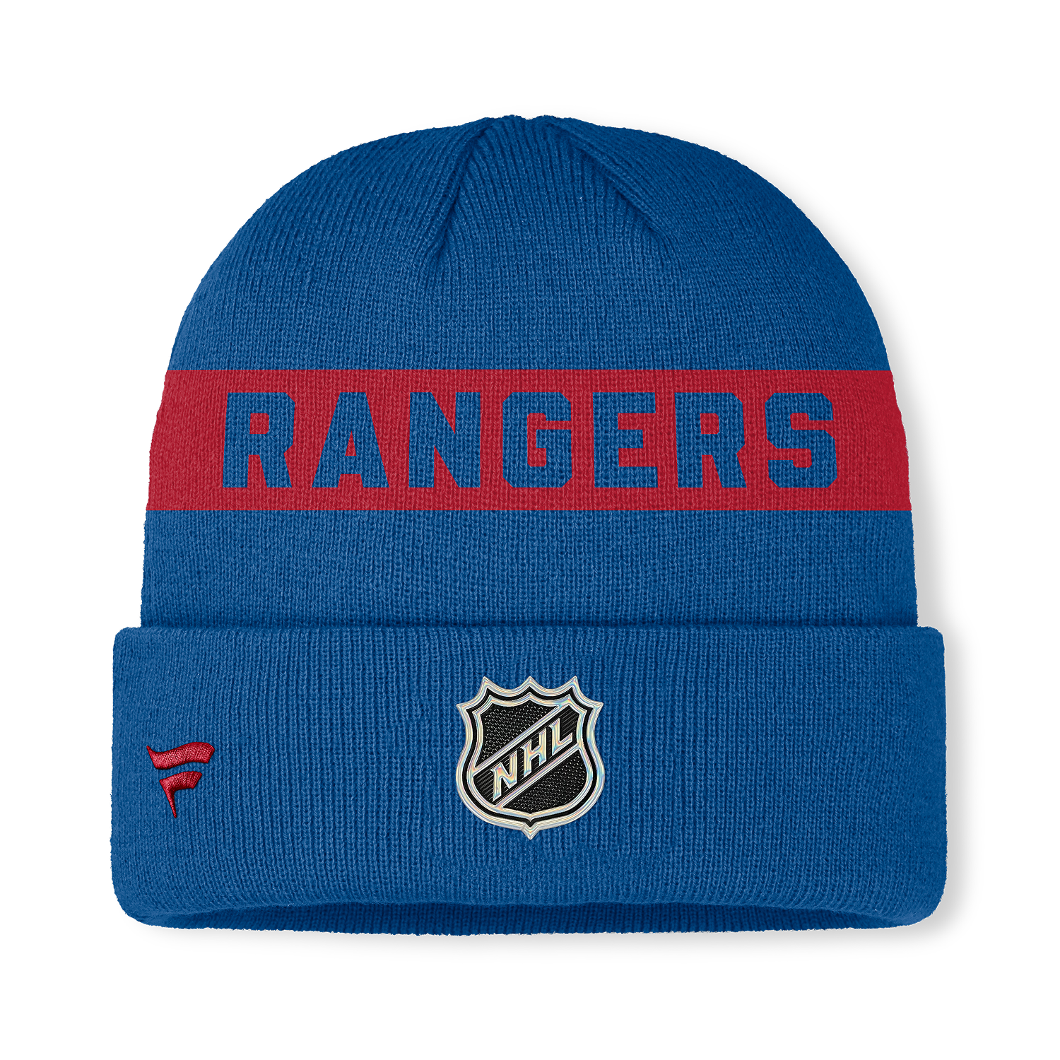 Fanatics Rangers 25-26 Centennial Authentic Pro Rink Cuffed Beanie In Blue - Back View