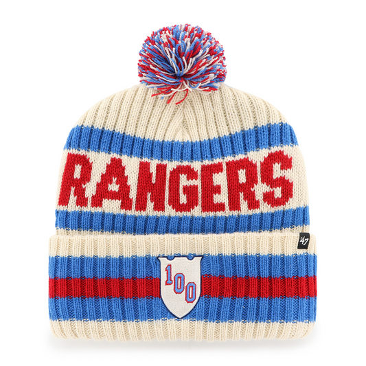 47 Brand Rangers Centennial 100 Logo Bering Natural Knit - Front View