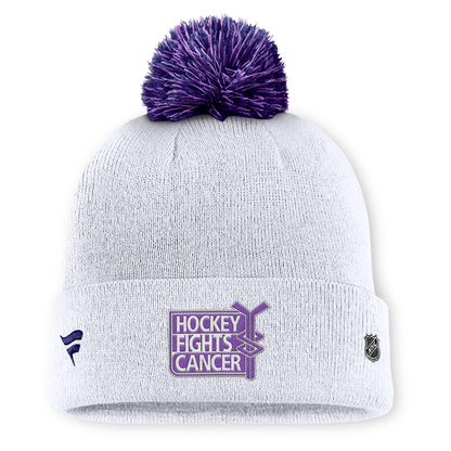 Fanatics Rangers 25 Hockey Fights Cancer White Beanie - Back View