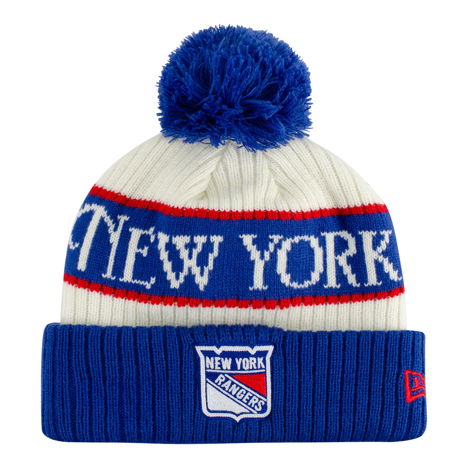 New Era Rangers Exclusive New York Script Pom Knit - Front View