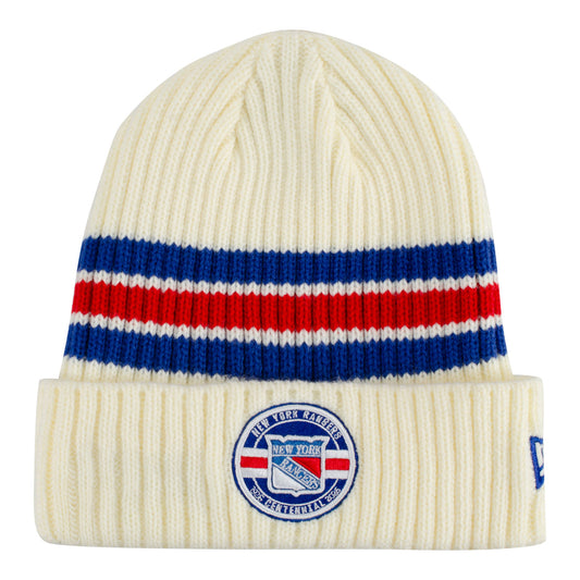 New Era Rangers Exclusive Centennial Token Beanie - Front View