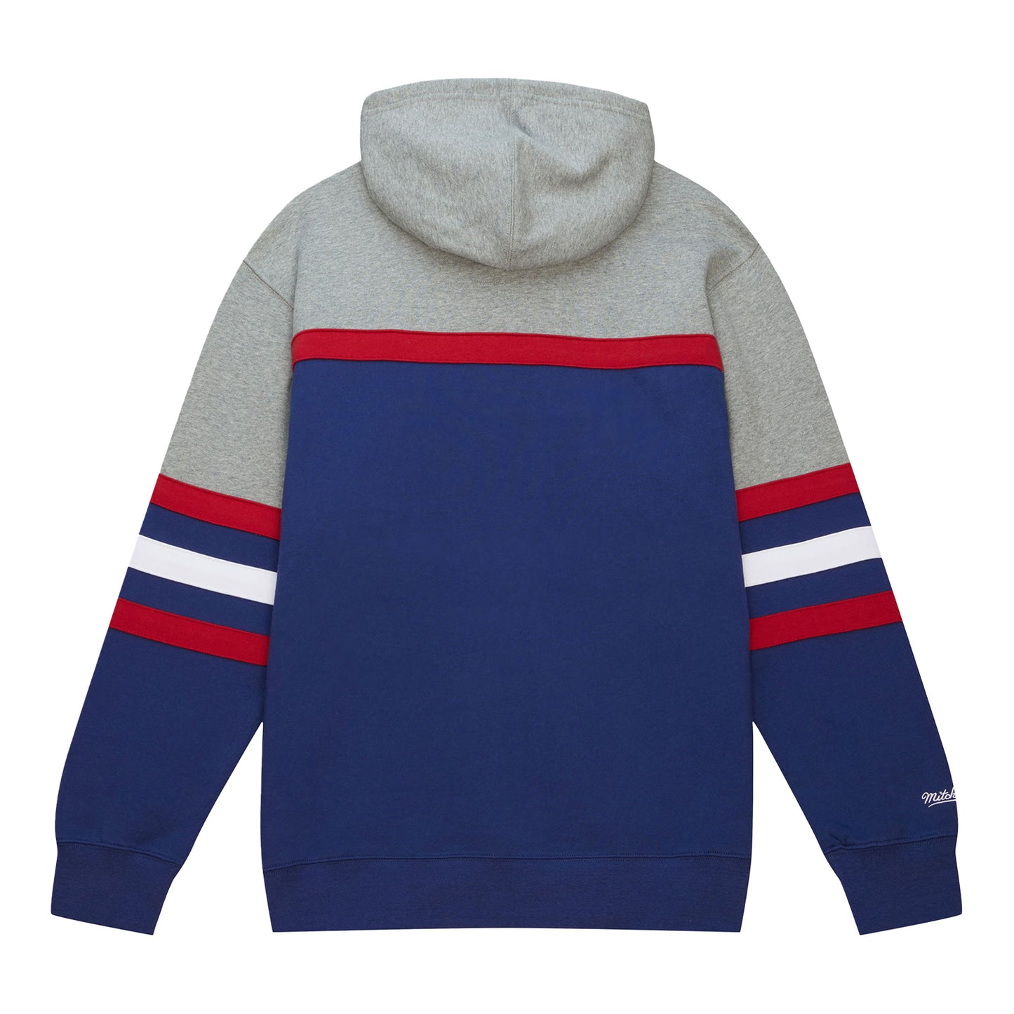 Mitchell & Ness Rangers Grey Head Coach Hoodie - Back View