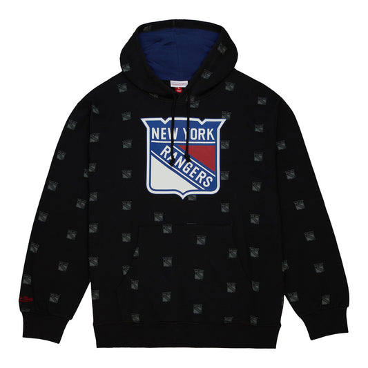 Mitchell & Ness Rangers All Over Print Hoodie - Front View