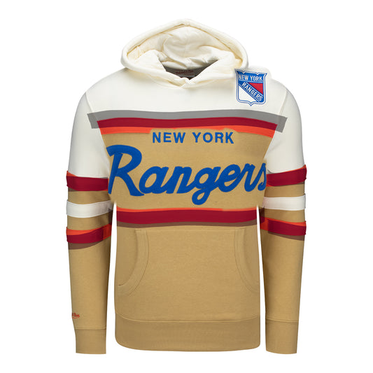 Mitchell & Ness Rangers Natural/Khaki Headcoach Hoodie - Front View