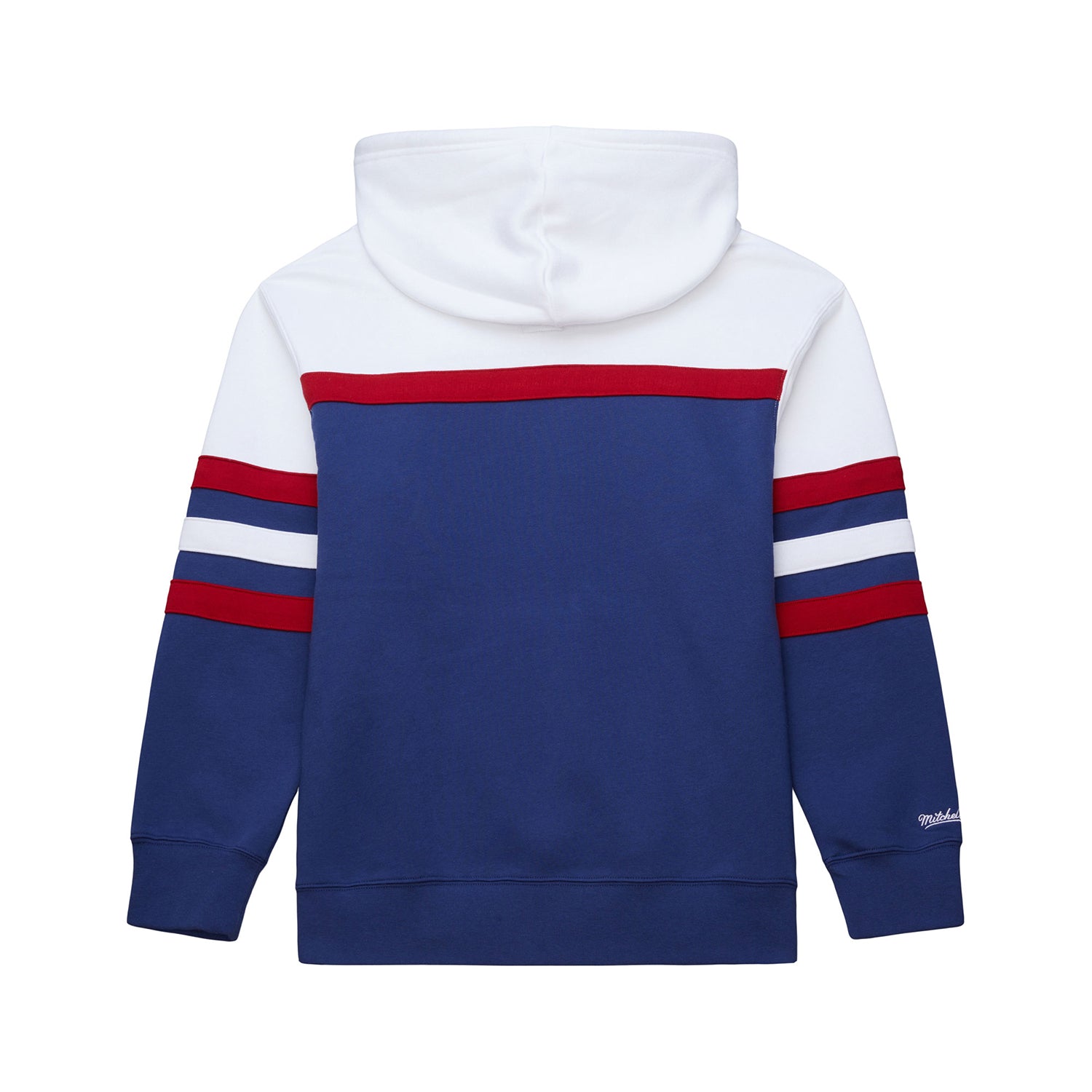 Mitchell & Ness Rangers Navy/White Head Coach Hoodie - Back View