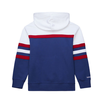 Mitchell & Ness Rangers Navy/White Head Coach Hoodie - Back View
