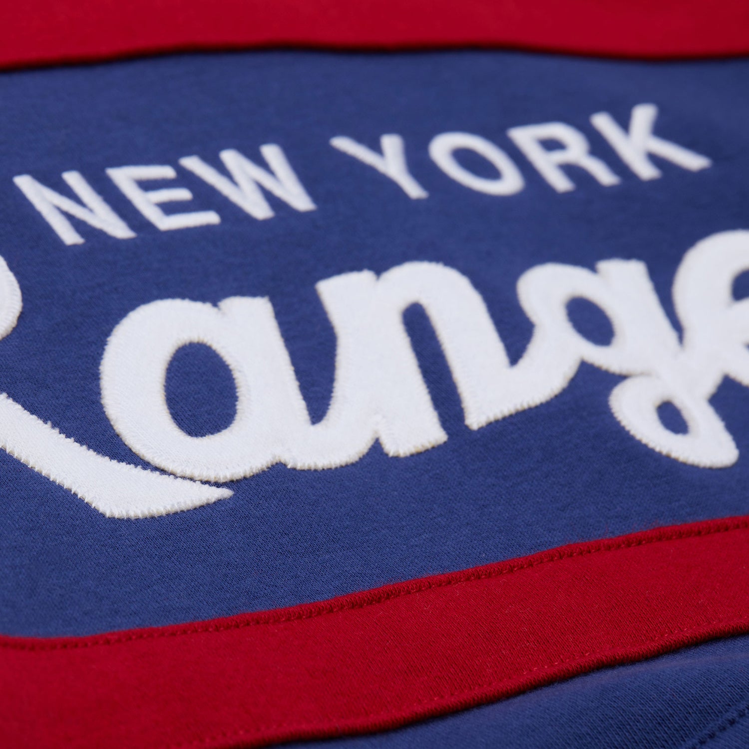 Mitchell & Ness Rangers Navy/White Head Coach Hoodie - Wordmark View
