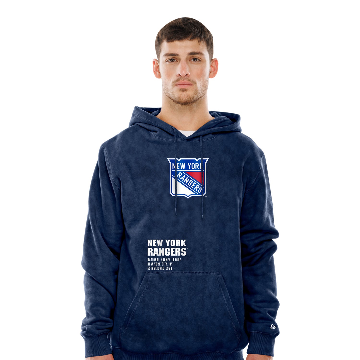 New Era Rangers Sport Night Washed Navy Hoodie - Front View