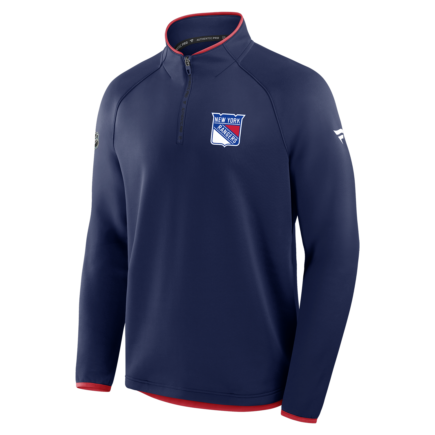 Fanatics Rangers 25-26 Authentic Pro Rink Fleece Quarter Zip Pullover - Front View