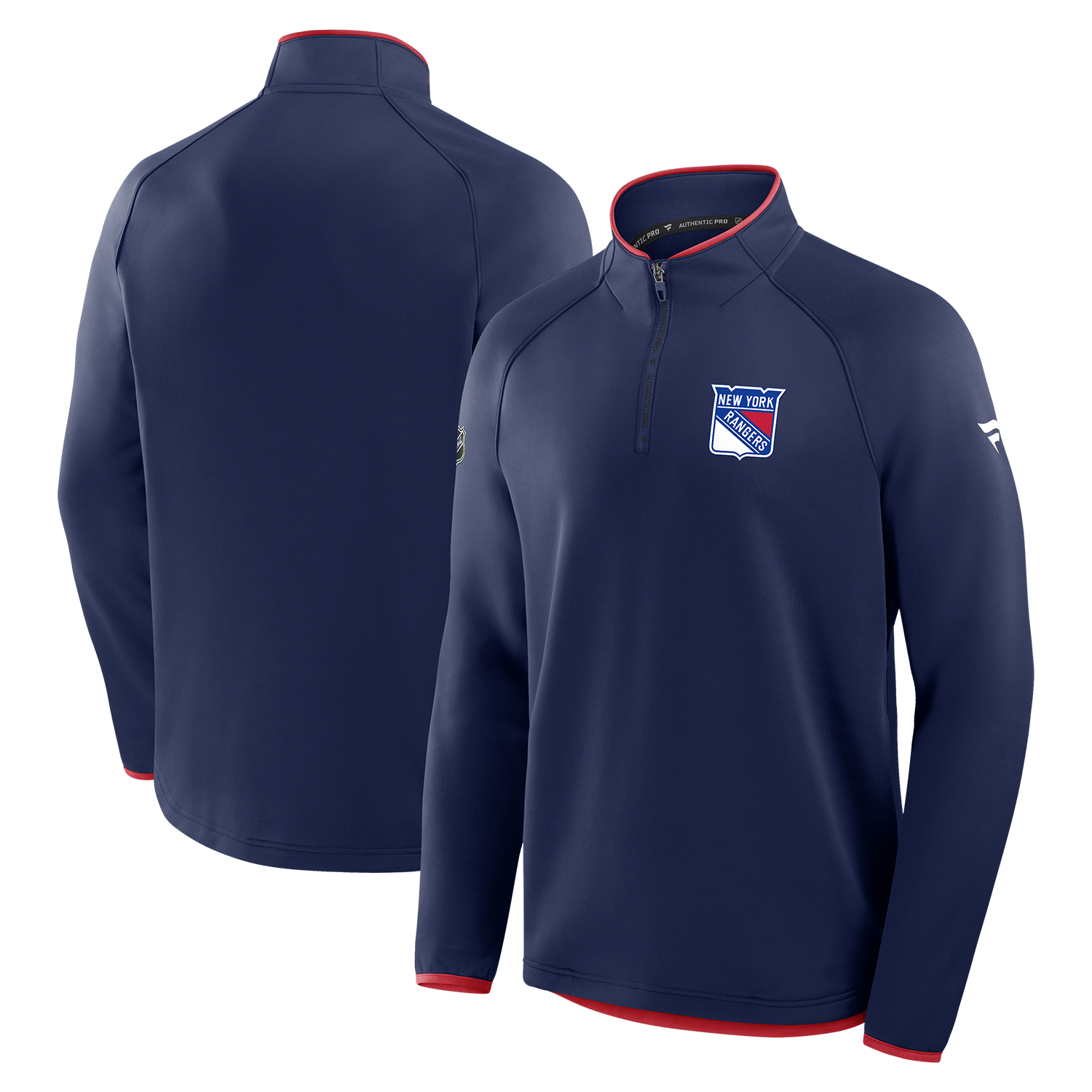 Fanatics Rangers 25-26 Authentic Pro Rink Fleece Quarter Zip Pullover - Full View