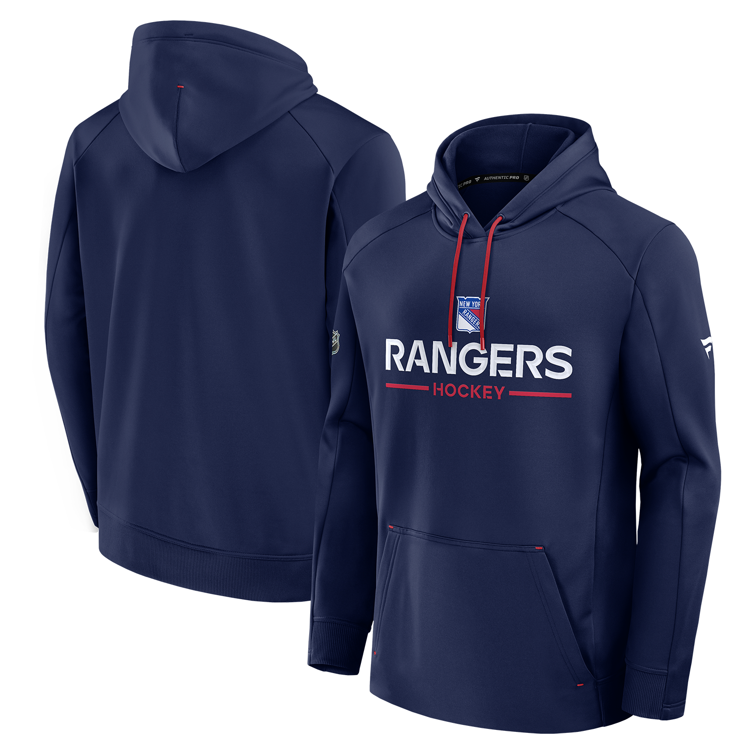 Fanatics Rangers 25-26 Authentic Pro Rink Poly Fleece Hoodie - Full View