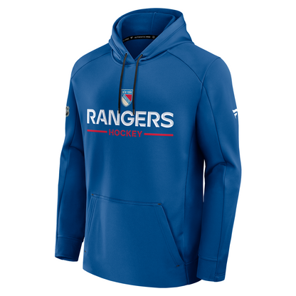 Fanatics Rangers 25-26 Centennial Authentic Pro Rink Poly Hoodie In Blue - Front View