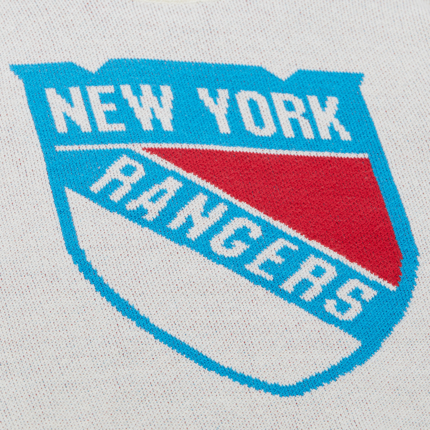 Mitchell & Ness Rangers Centennial Retro Logo Sweater In Grey - Logo View