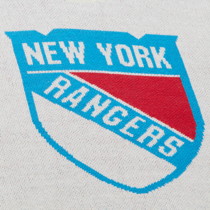 Mitchell & Ness Rangers Centennial Retro Logo Sweater In Grey - Logo View