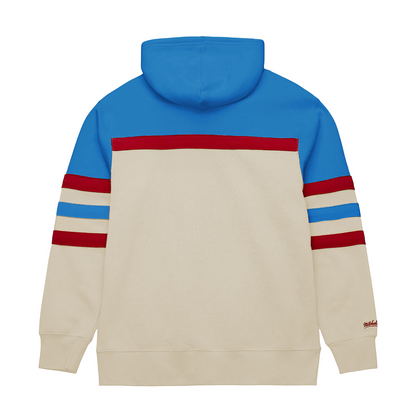 Mitchell & Ness Rangers Centennial Head Coach Hoodie In Cream - Back View