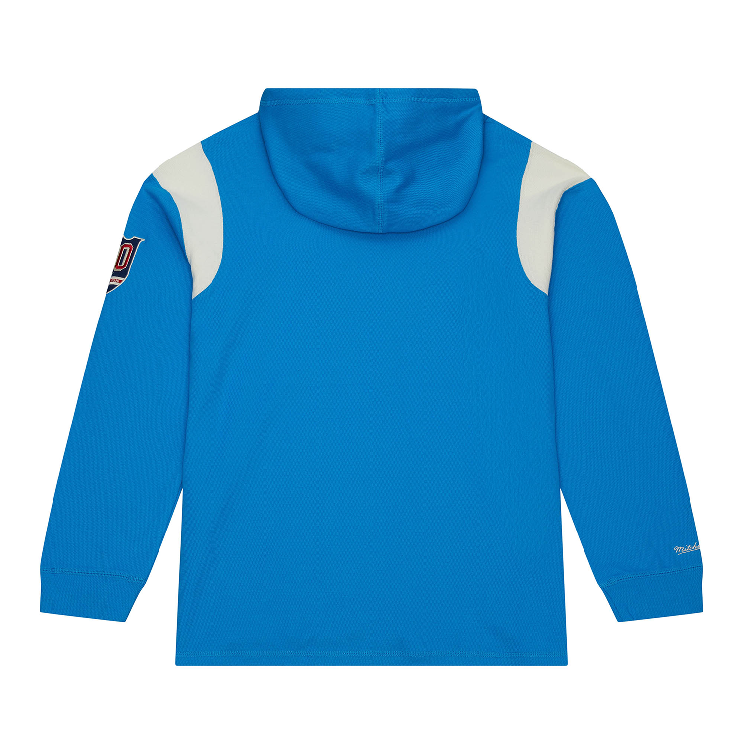 Mitchell & Ness Rangers Centennial Lightweight Thermal Hoodie In Blue - Back View