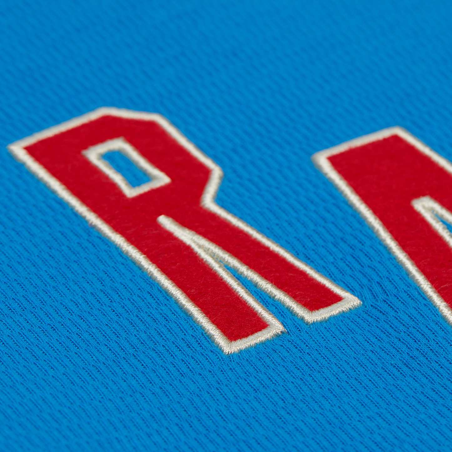 Mitchell & Ness Rangers Centennial Lightweight Thermal Hoodie In Blue - Material View