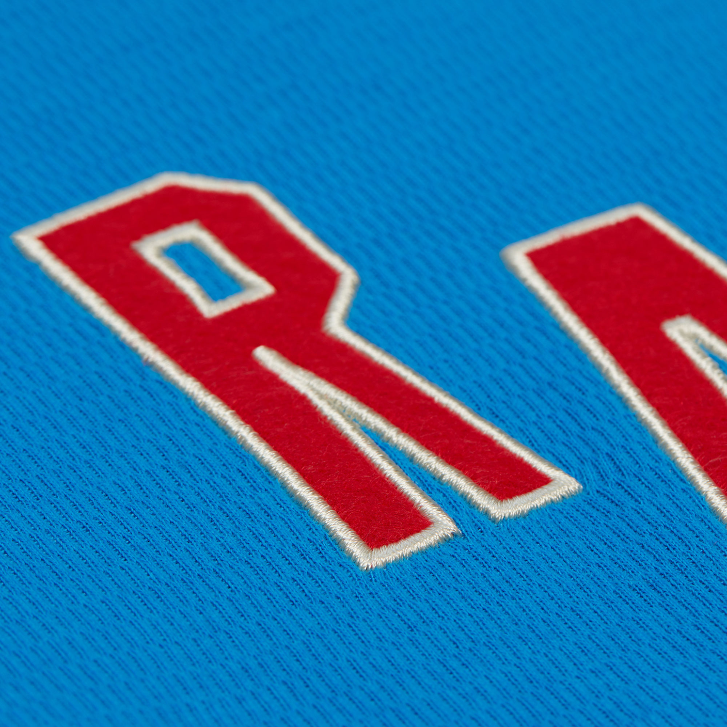 Mitchell & Ness Rangers Centennial Lightweight Thermal Hoodie In Blue - Material View