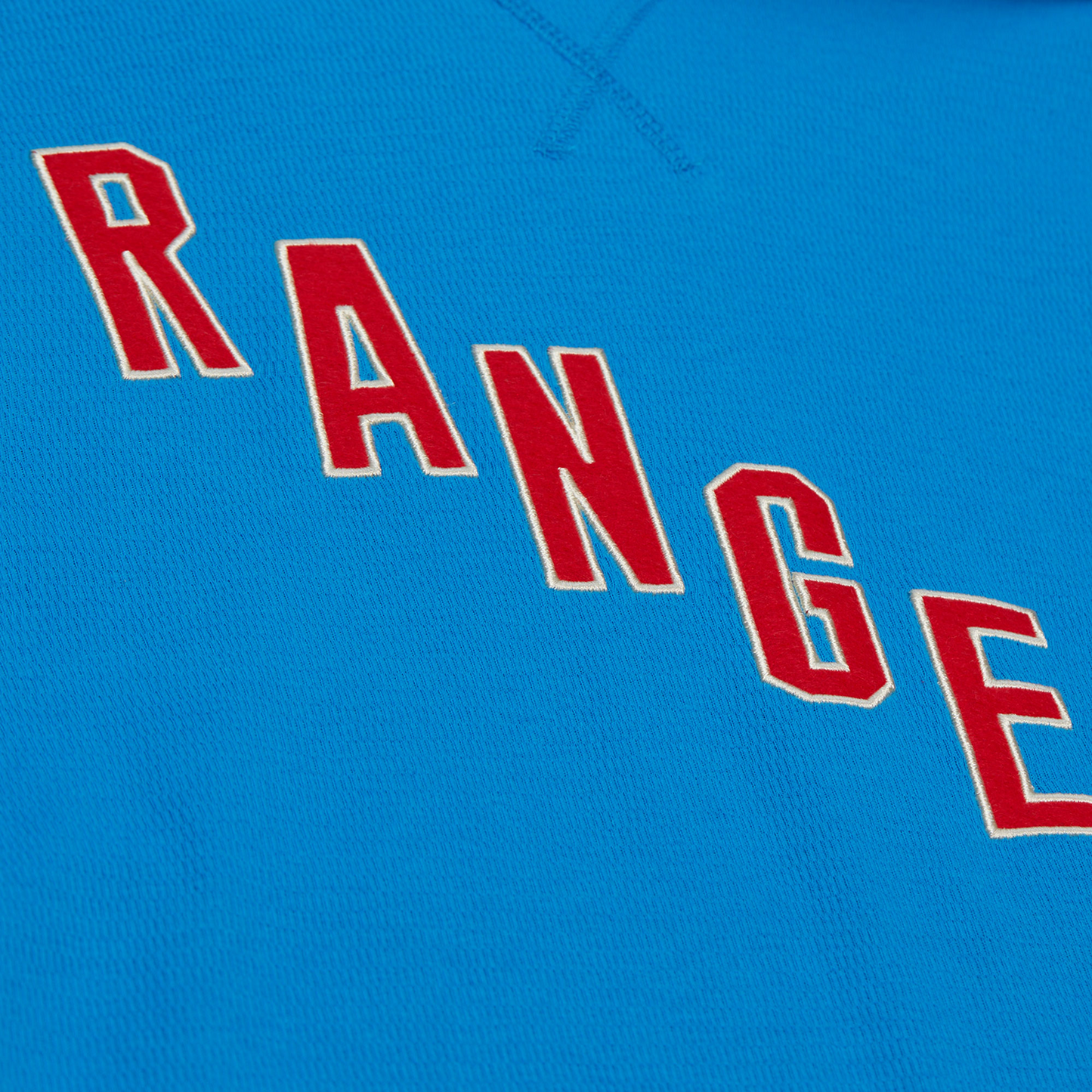 Mitchell & Ness Rangers Centennial Lightweight Thermal Hoodie In Blue - Logo View