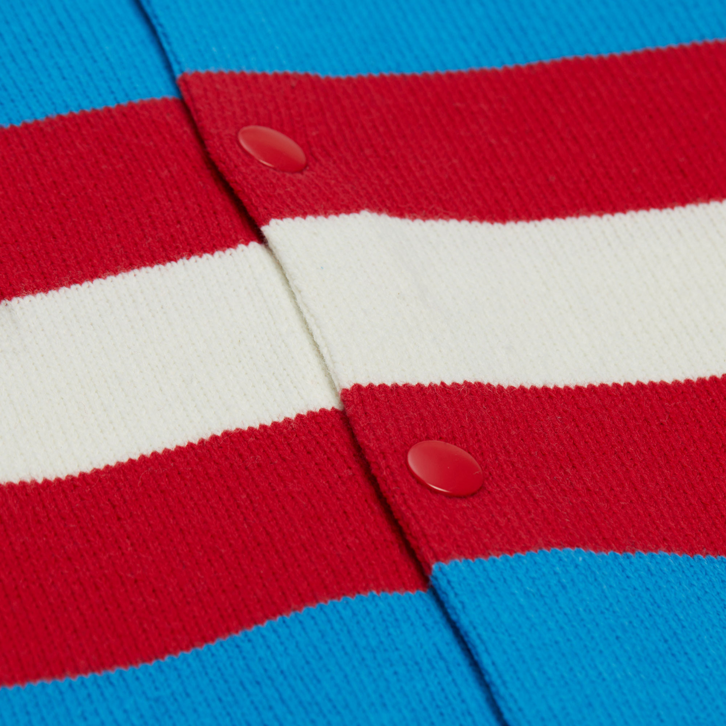 Mitchell & Ness Rangers Centennial Striped Cardigan Sweater In Blue - Material View 2