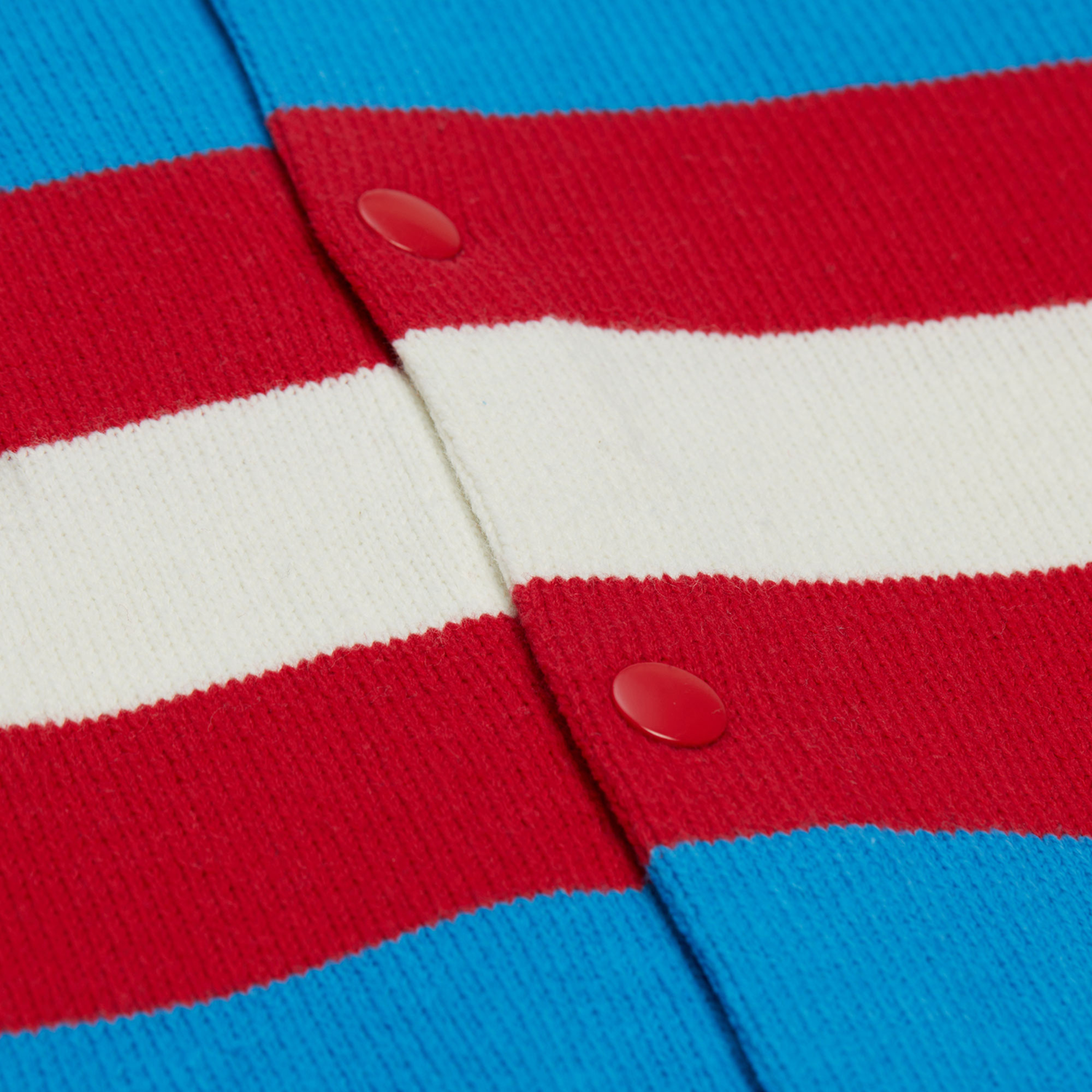 Mitchell & Ness Rangers Centennial Striped Cardigan Sweater In Blue - Material View 2