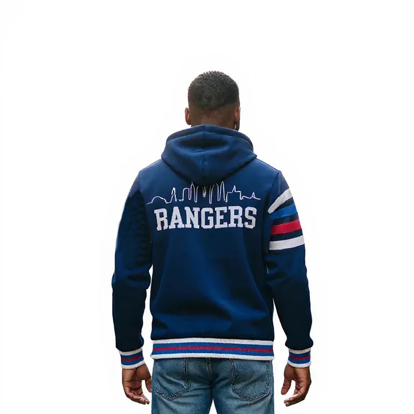 Wild Collective Rangers Hooded Jacquard Full Zip Sweater - Back View