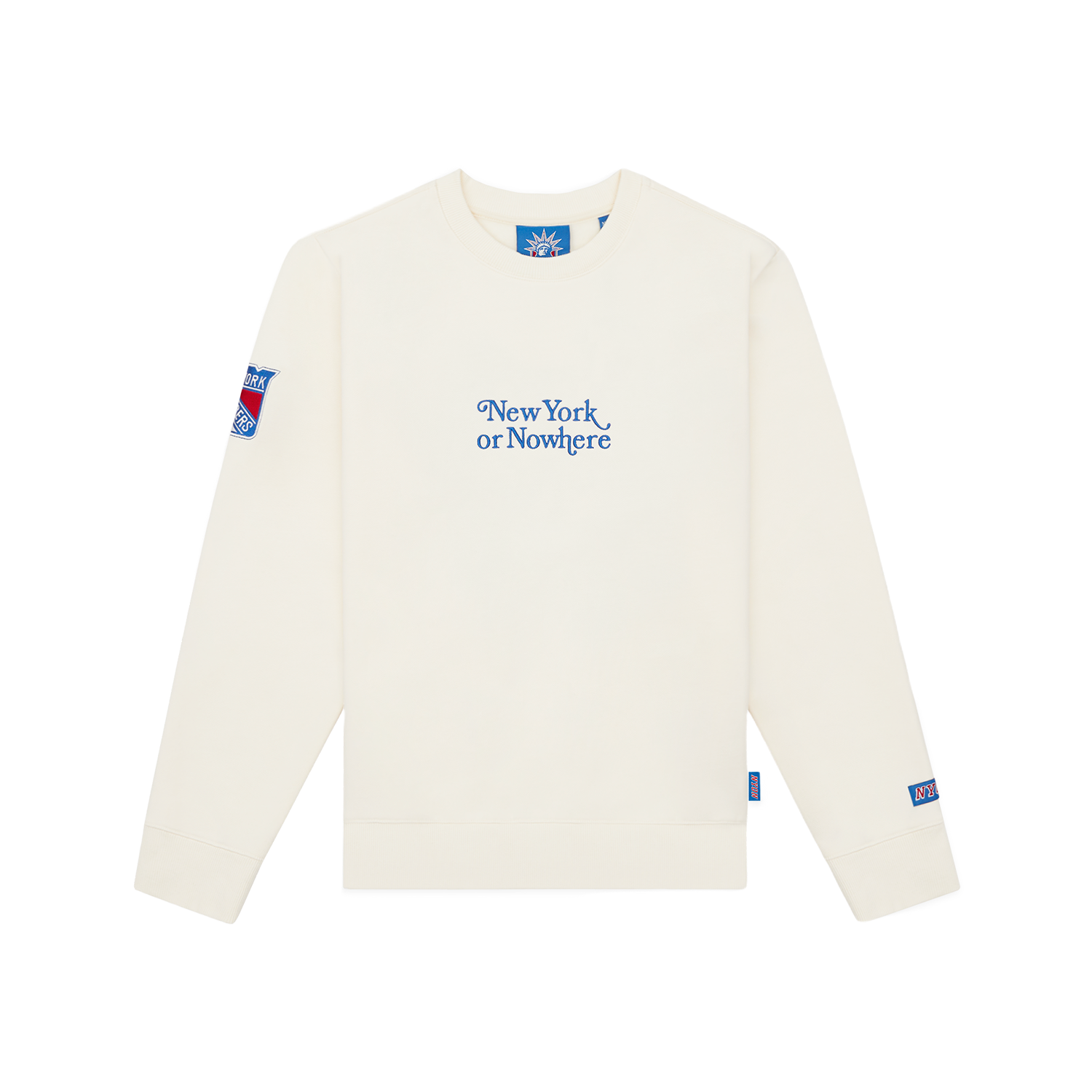 NYON x Rangers Off White Motto Crew - Front View