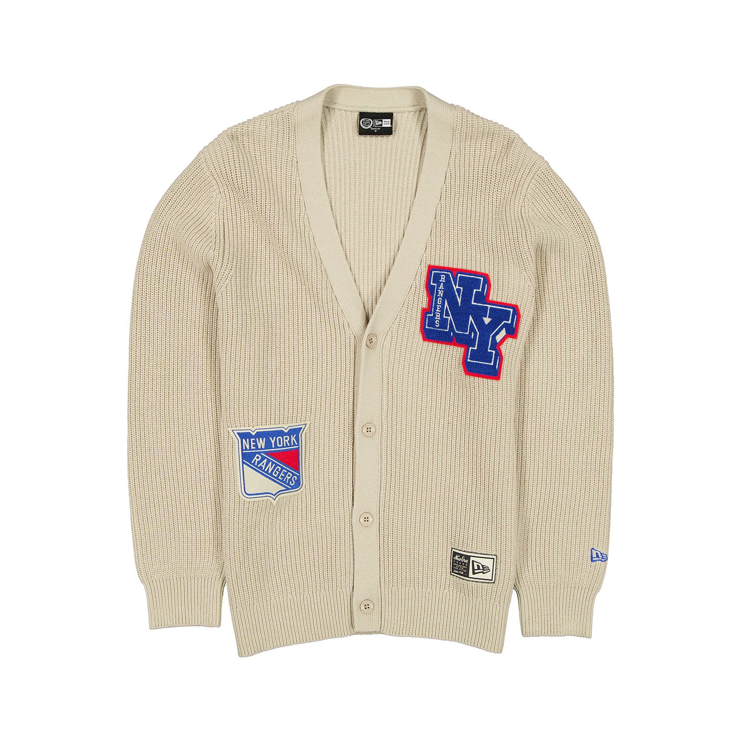 New Era Rangers Stone Cardigan Sweater - Front View