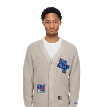New Era Rangers Stone Cardigan Sweater - Front View