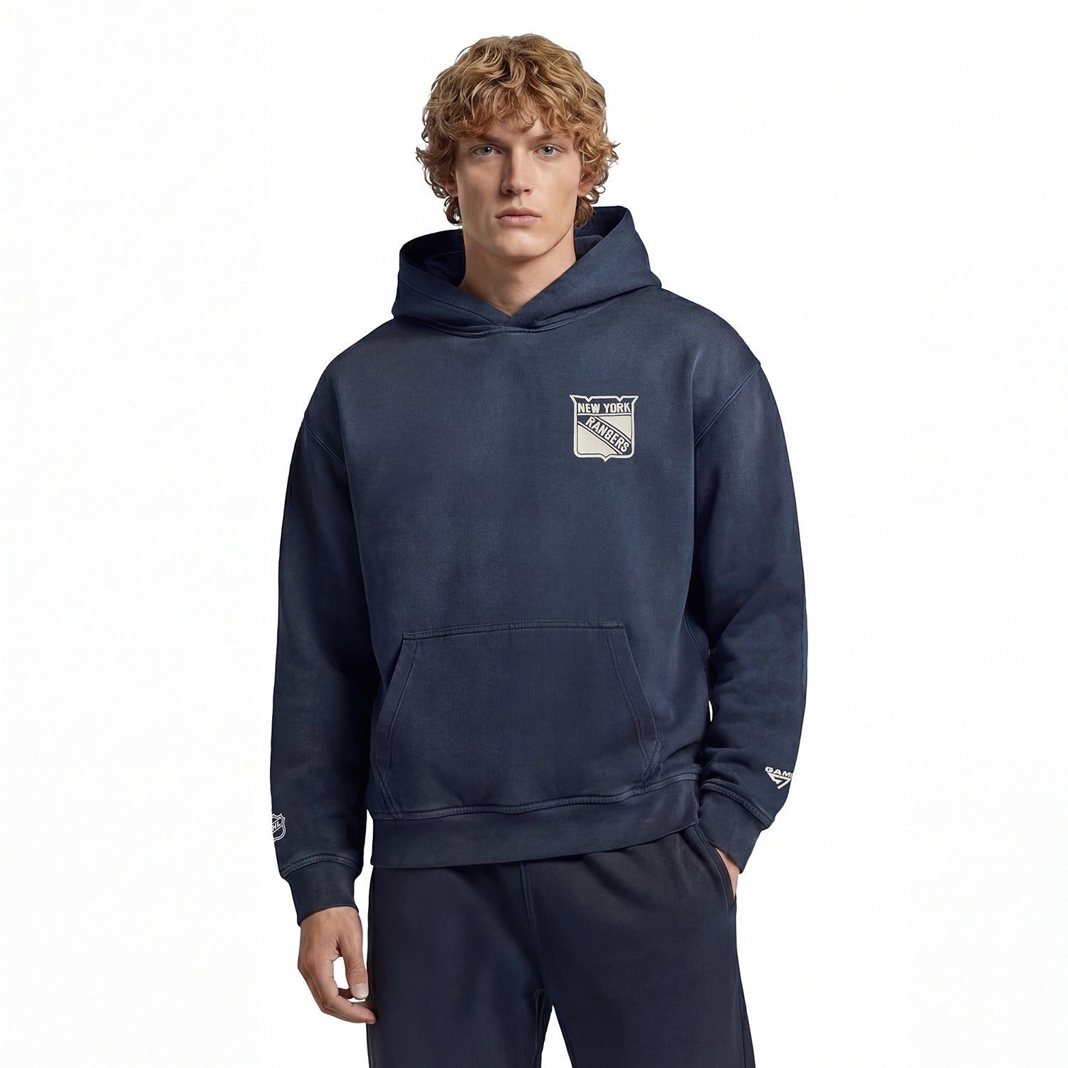 GAME 7 x Rangers Centennial Vintage Washed Hoodie - Front View