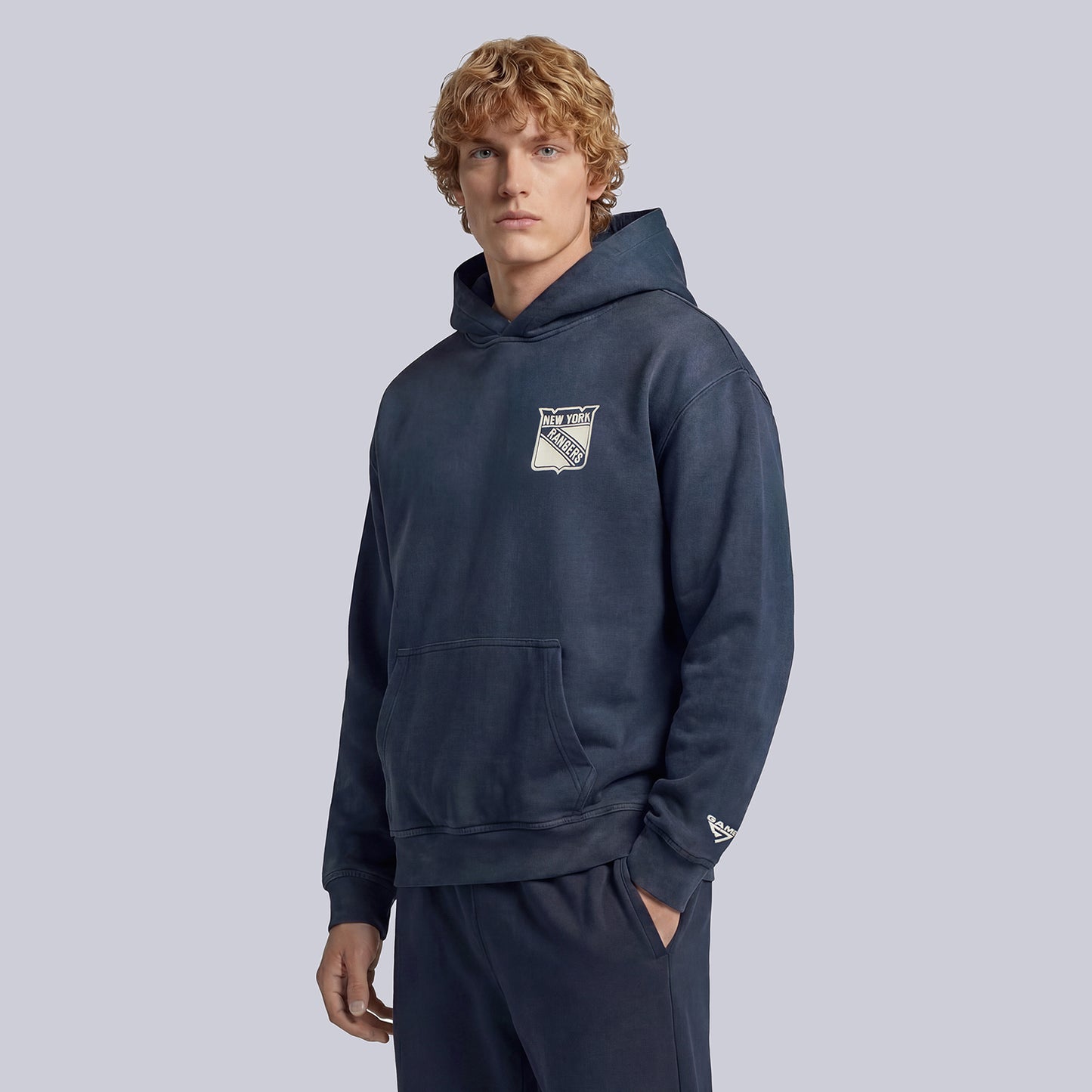 GAME 7 x Rangers Centennial Vintage Washed Hoodie - Side View