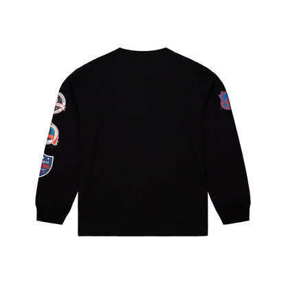 Mitchell & Ness Rangers Black Training Camp Longsleeve Tee - Back View