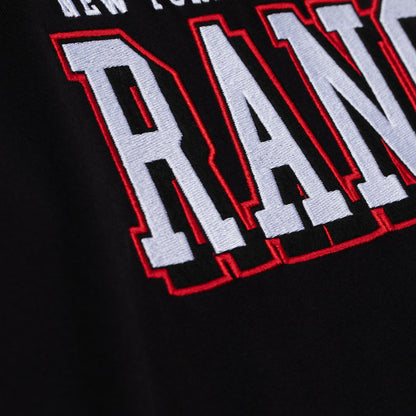 Mitchell & Ness Rangers Black Training Camp Longsleeve Tee - Wordmark View