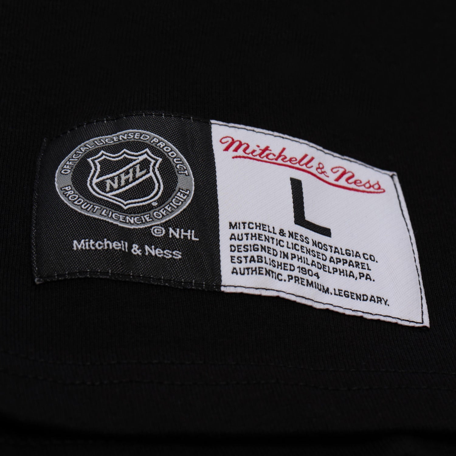 Mitchell & Ness Rangers Black Training Camp Longsleeve Tee - Tag View