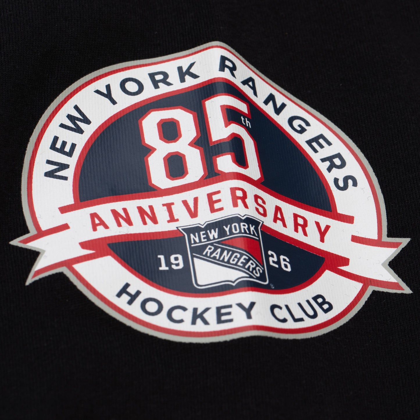 Mitchell & Ness Rangers Black Training Camp Longsleeve Tee - Patch View